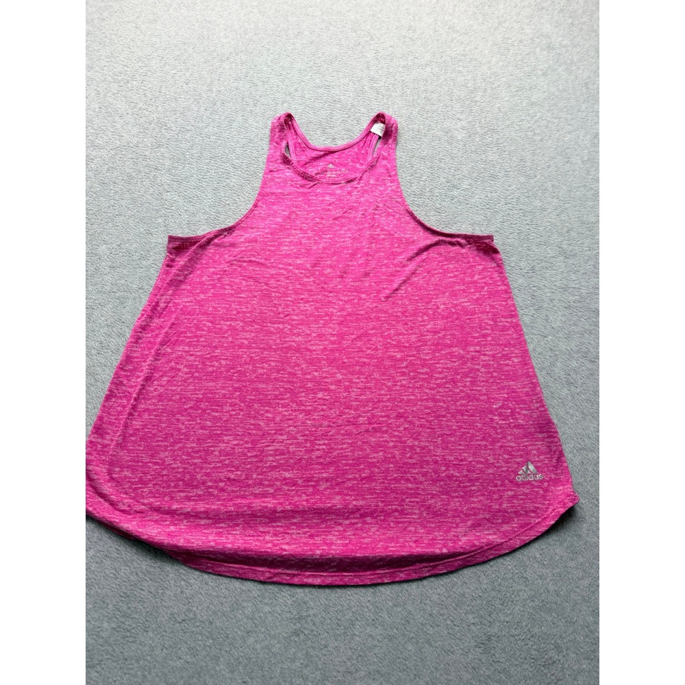 Adidas Womens Climalite Pink Space Dye Racerback Tank Top Size L Large